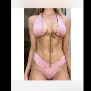 NEW We Are HAH Pink Shroom Combo Reversible Multiway DIY Swim Top